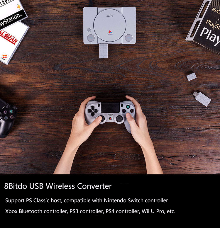 8Bitdo Wireless bluetooth Receiver USB Converter Adapter PS Classic for PlayStation 4 for Nintendo Switch Video Game Console 7