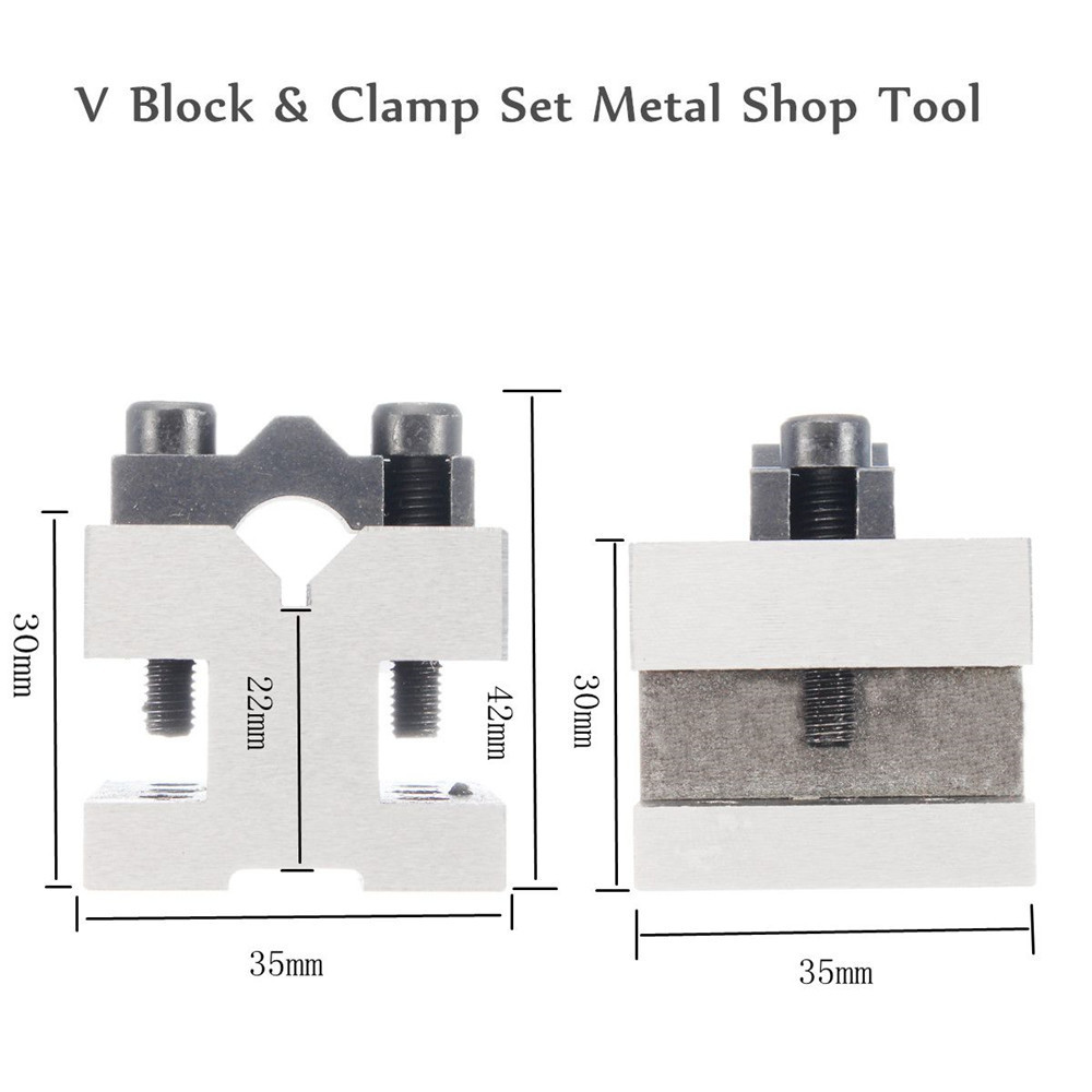 V Block Clamp Set V Block Matched Pair 7/16 to 13/16 90 Degree Precision Machine