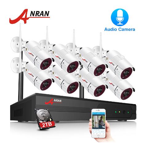 

ANRAN 1080P 8CH NVR Audio Record Outdoor Night Vision CCTV Camera Video Surveillance System