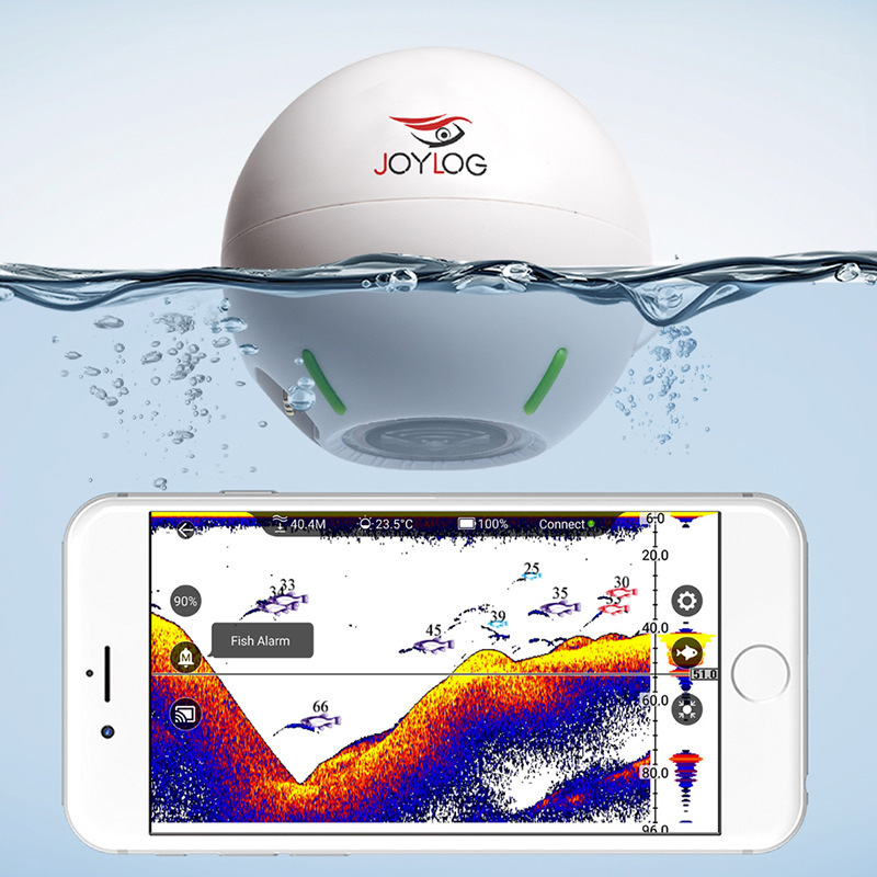 

ZANLURE Smart Wireless Sonar Fish Finder 125KHz 40m Depth Detector Fishing Portable bluetooth Fishing Tool