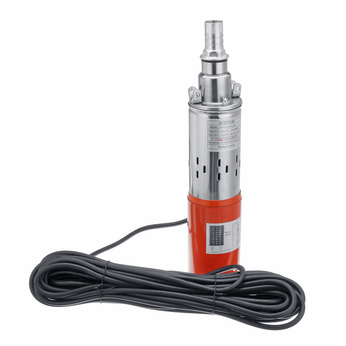 

DC 24V 1.5m³/h 250W Submersible Solar Pump Screw Water Deep Well Hole Farm Agriculture Irrigation