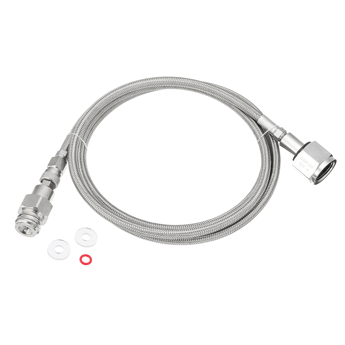 

CO2 SodaStream Soda Club To External CGA320 Tank Direct Adapter And Hose Kit 72 Inch Braided Hose
