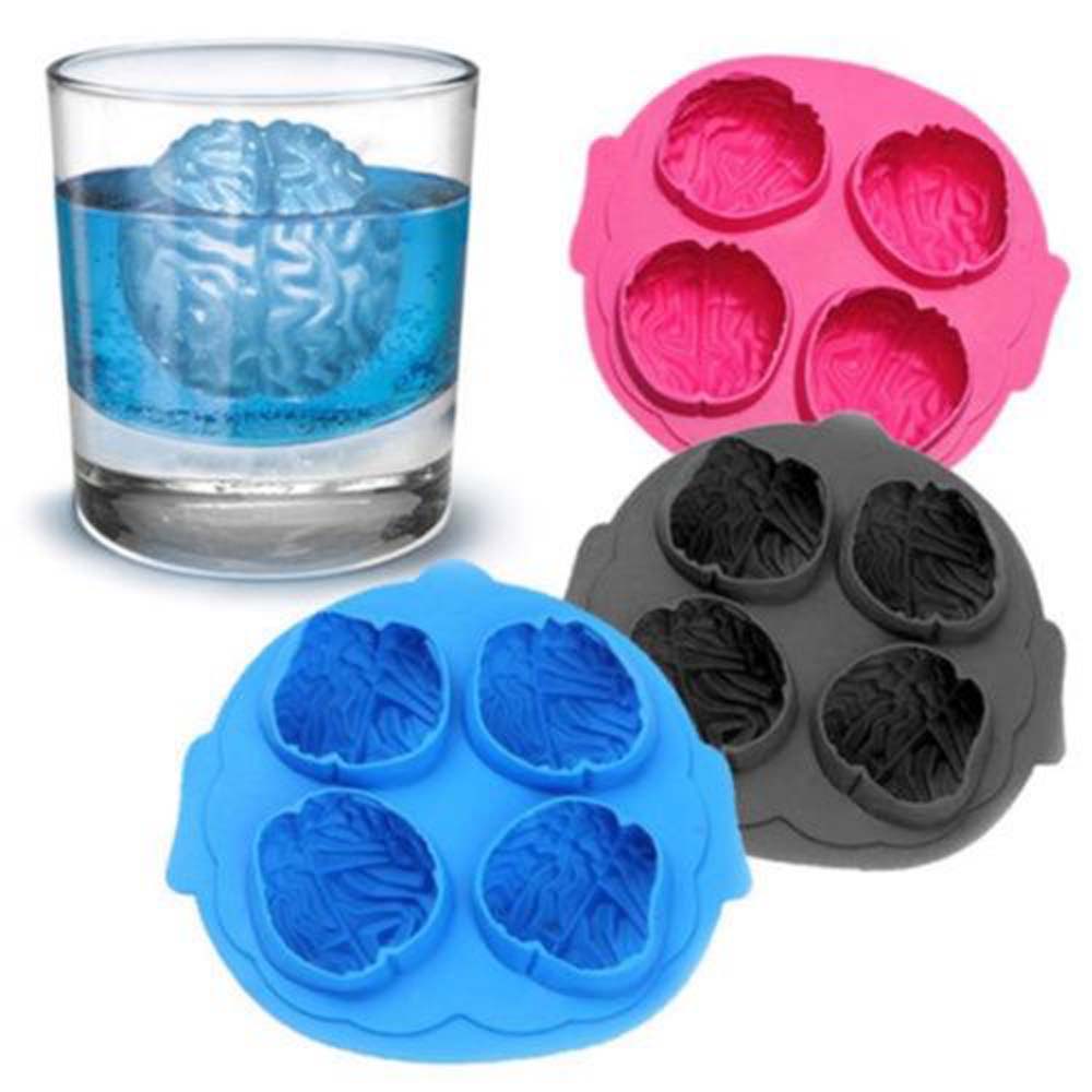 

Honana Silicone Brain Shape Ice Freeze Cube Tray Maker Mould 4 Forms Bar Party Drink Ice Mold Cookies Chocolate Soap Baking Ice Silicone Mold Kitchen Tool