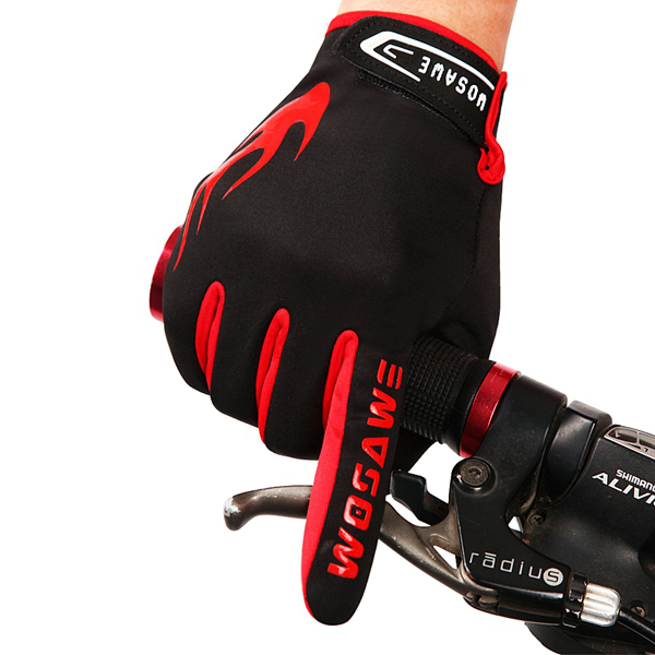 

WOSAWE Autumn And Winter Riding Fleece Gloves Bicycle Touch Screen Full Finger Gloves