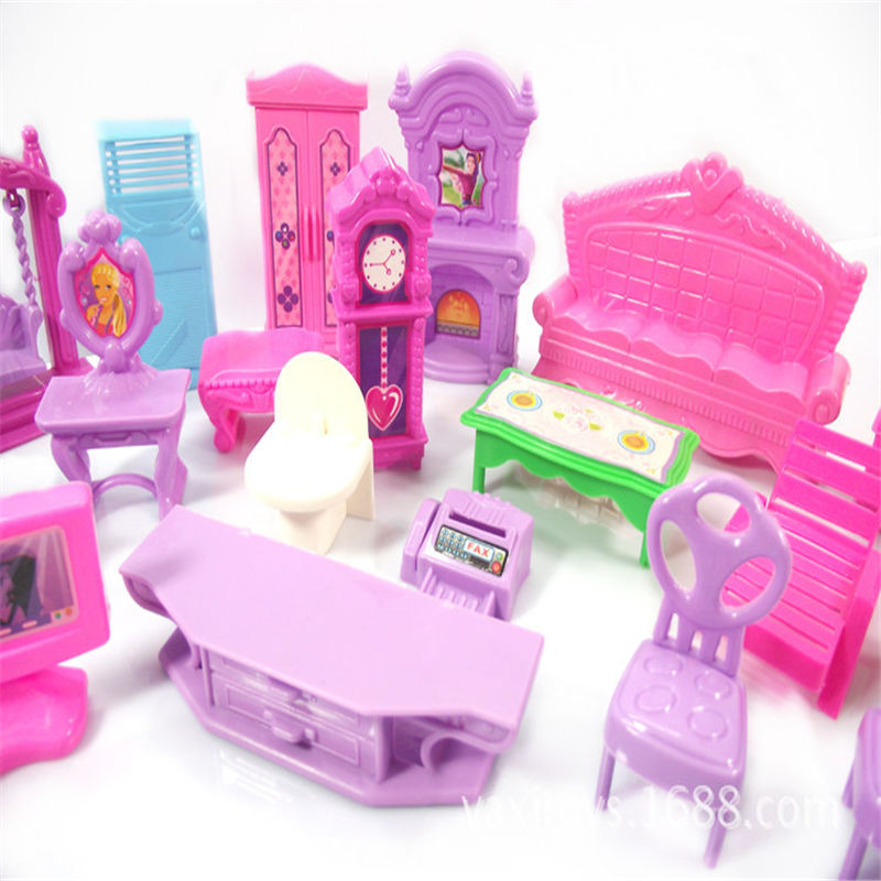 

Doll House Set Plastic Furniture Miniature Rooms Dolls Toys Kids Children Pretend Play Gift Decoration Modeling