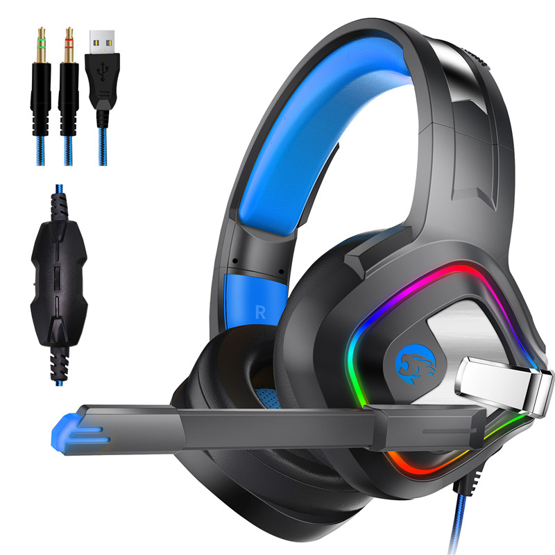 

A66 PS4 Gaming Headphone 4D Stereo RGB LED Light Headset Noise Cancelling In-line Earphone With Mic