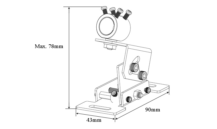 MTOLASER 13.5mm-23.5mm Laser Module Pointer Holder Adjustable Height Horizontal Position Wall Mount Clamp Bracket 4