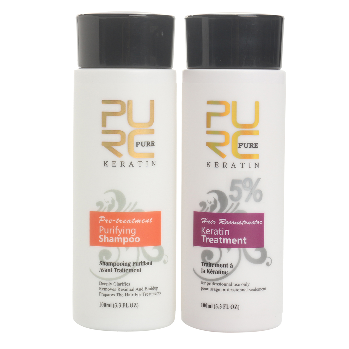 

Pure Chocolate Brazilian Keratin Purifying Shampoo 100ml Hair Straightening Repair Treatment For Hair Care