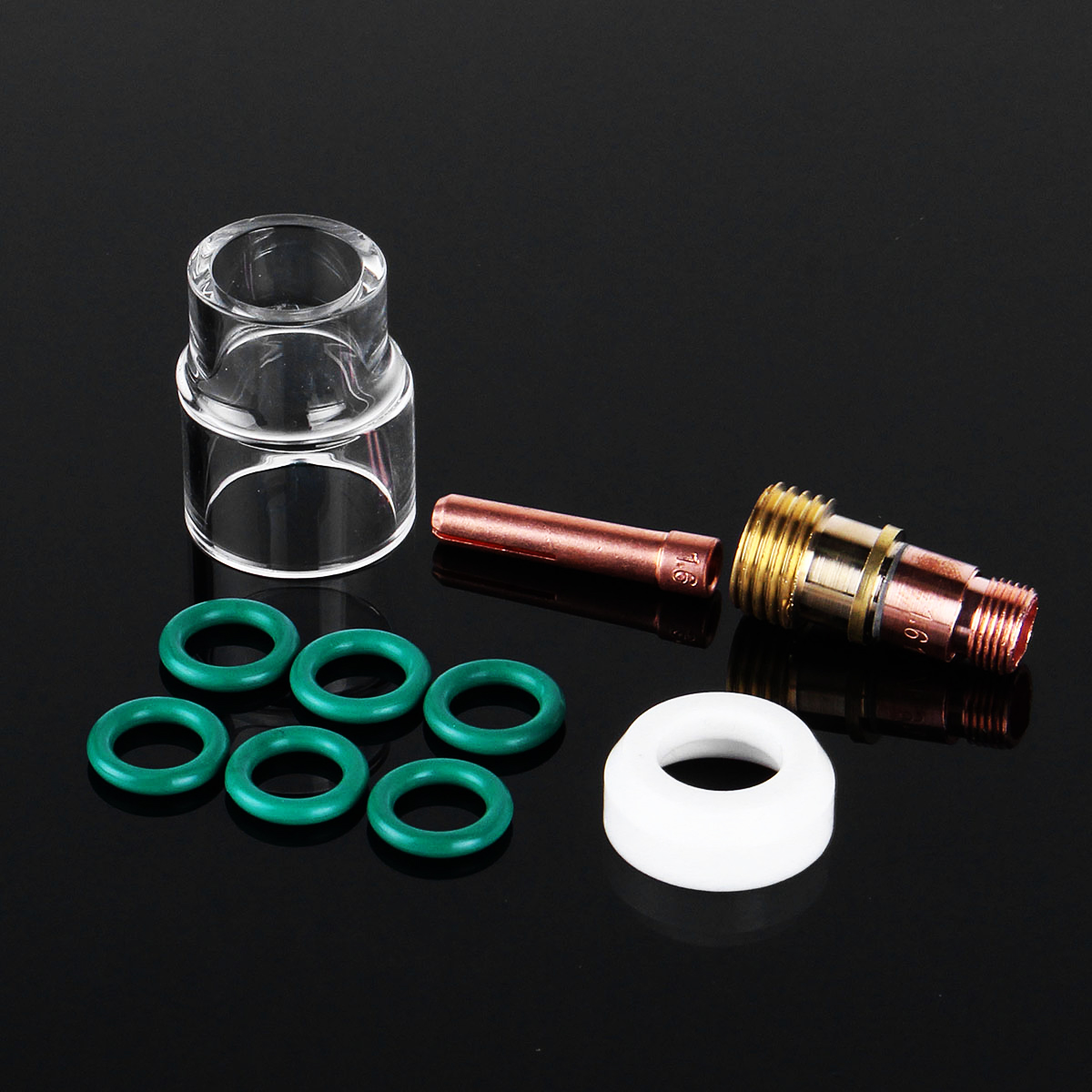 

10Pcs 1.6mm 1/16inch TIG Welding Torch Stubby Gas Lens #12 Pyrex Cup Kit for WP-17/18