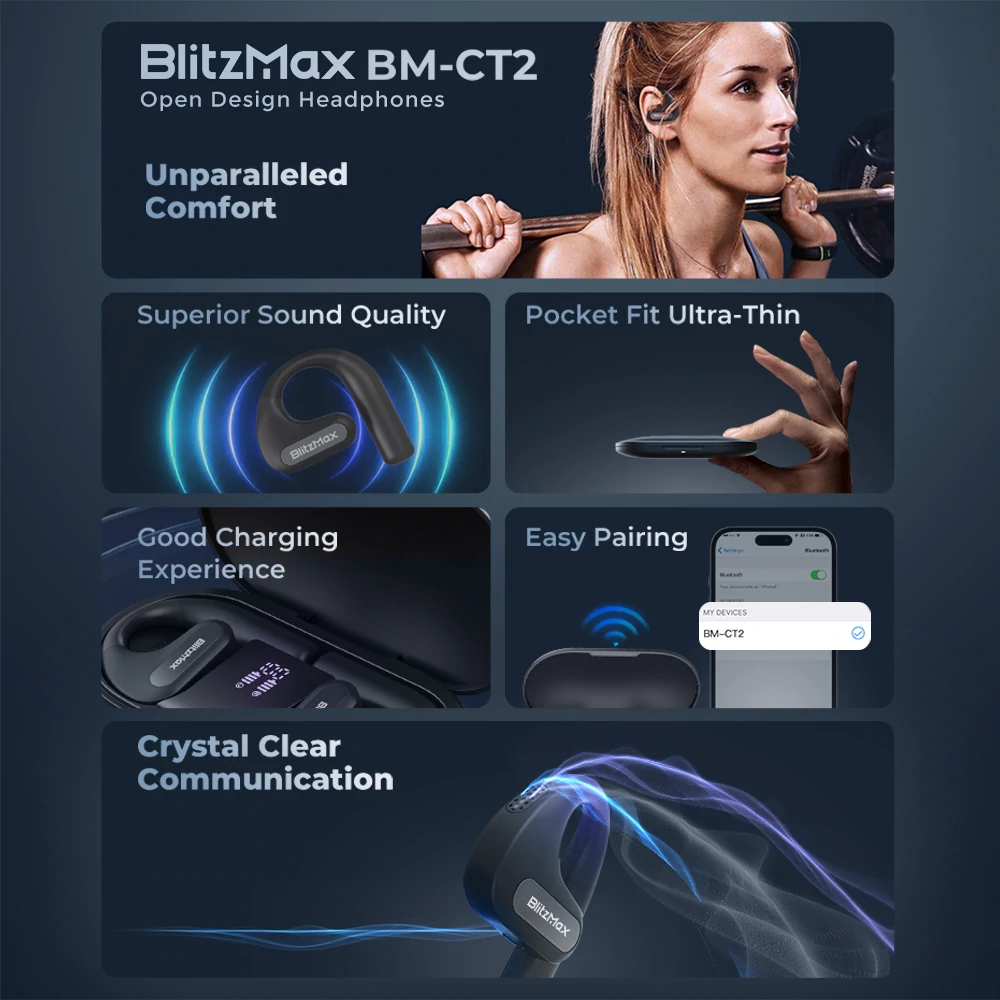 Fekete Péntek - BlitzMax BM-CT2 fülhallgató a sportot kedvelőknek 1