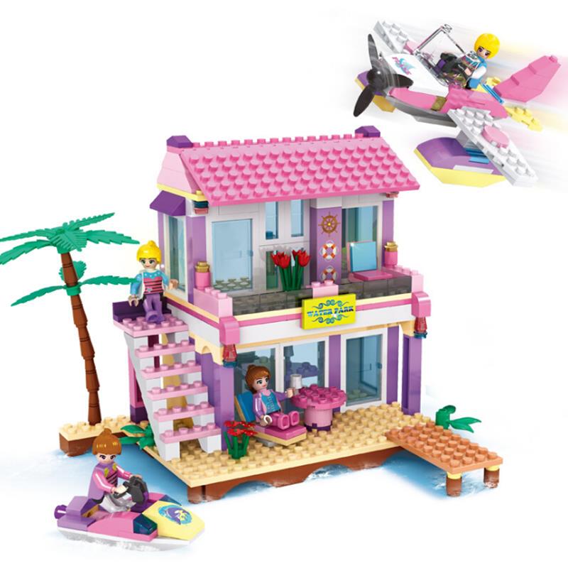 

Cogo Friends Series 14515 Пляжный Villa 423 Pcs Наборы для строительных блоков для девочек DIY Кирпичи детское Игрушки