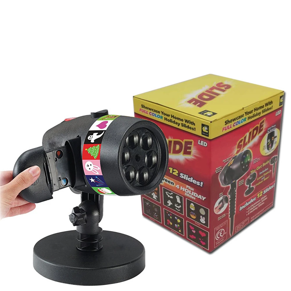 Find Mini LED Projector Lamb Slide Show Halloween Projector Lamp Outdoor LED 12 Cards Switch Light Christmas Halloween Projection Lamp For Home Decor for Sale on Gipsybee.com