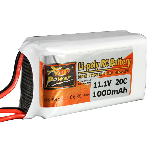

ZOP Power 11.1V 1000MAH 20C 3S Lipo Battery JST Plug