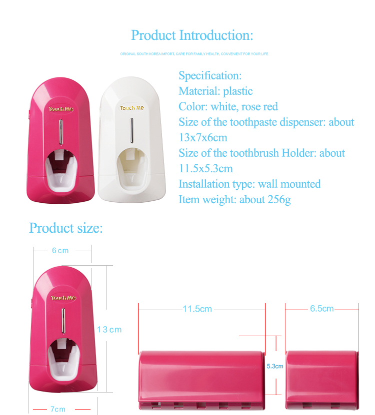 Bathroom Automative Toothpaste Squeezer With Toothbrush Holder 