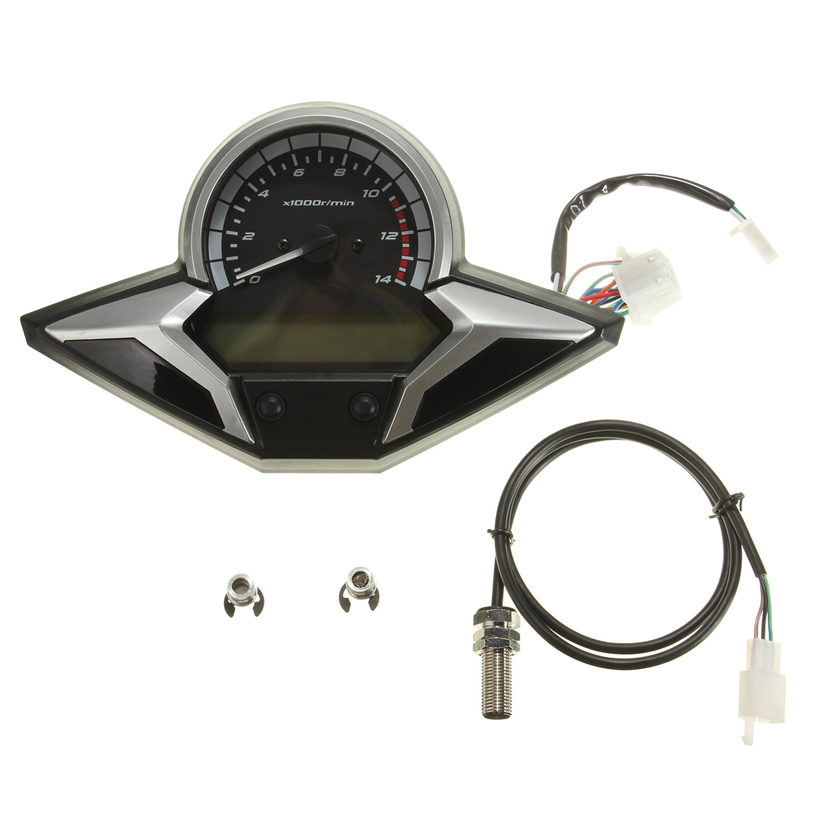 

Motorcycle LCD Digital Speedometer Odometer Tachometer Gauge For 1/2/4 Cylinders