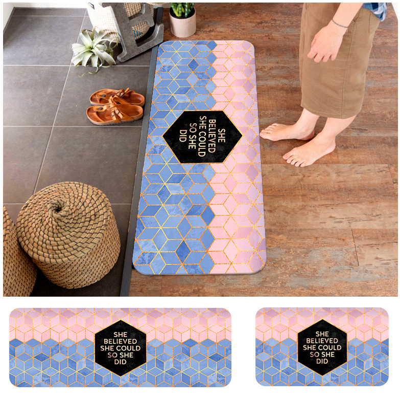 

Household PVC Floor Mat Kitchen Strip Waterproof Non-slip Floor Mat