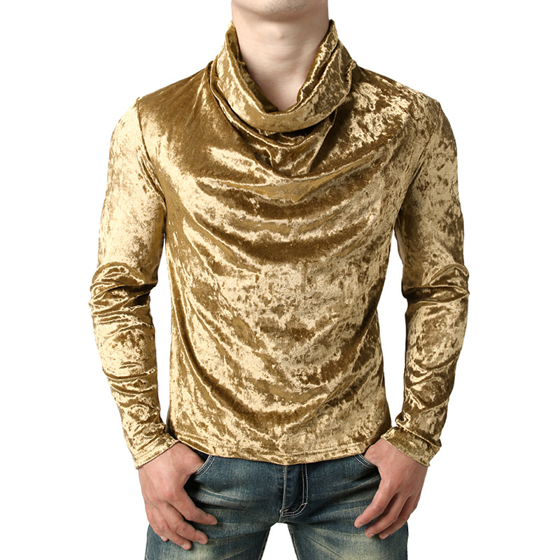 

Men's Vintage Pullover Showy Pile Heap Collar T-shirts