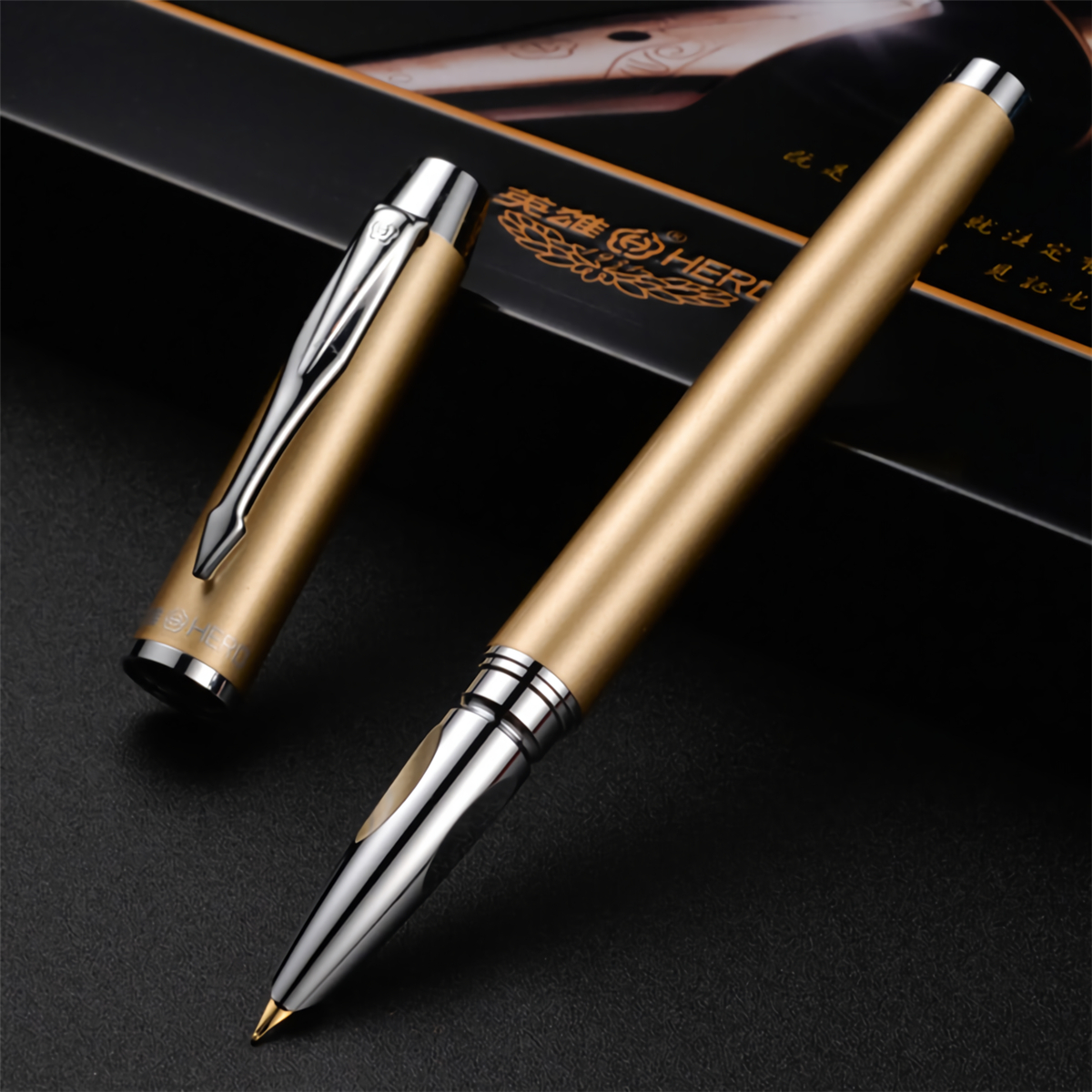 Hero 7006 Fountain Pen Set 0.5mm 0.8mm Nib Calligraphy Writing Signing Pens Ballpoint Pen Gifts Box for Students Friends Families Colleagues—4