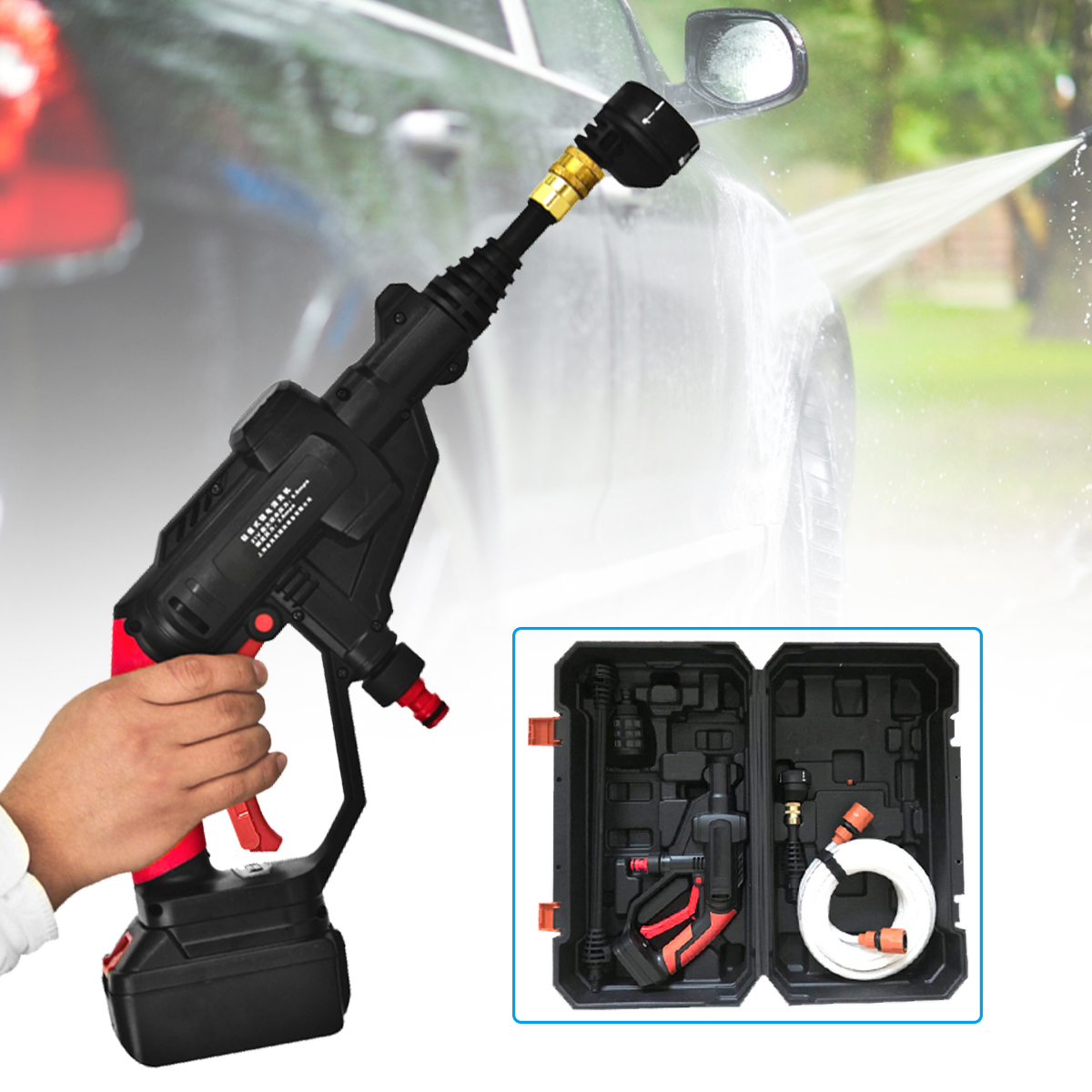 Multifunctional Cordless Pressure Cleaner Washer Gun Water Hose Nozzle Pump with Battery 13