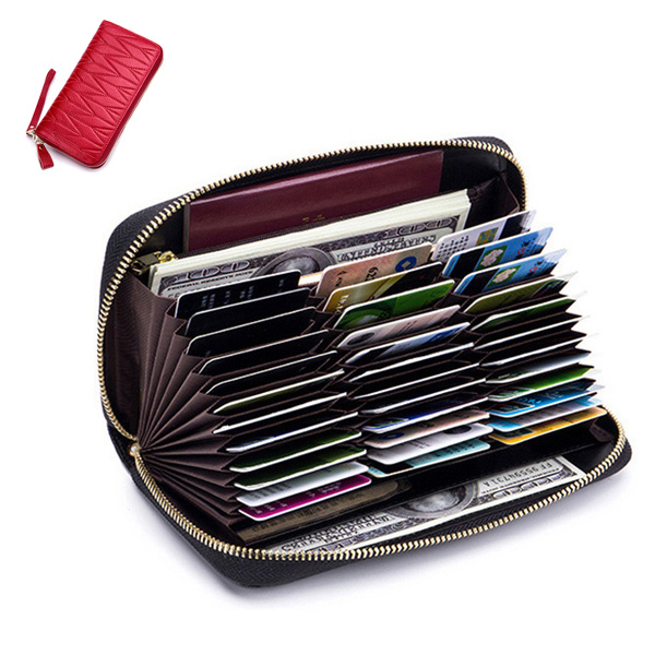 

Women RFID Antimagnetic Genuine Leather Multi-slots Wallet