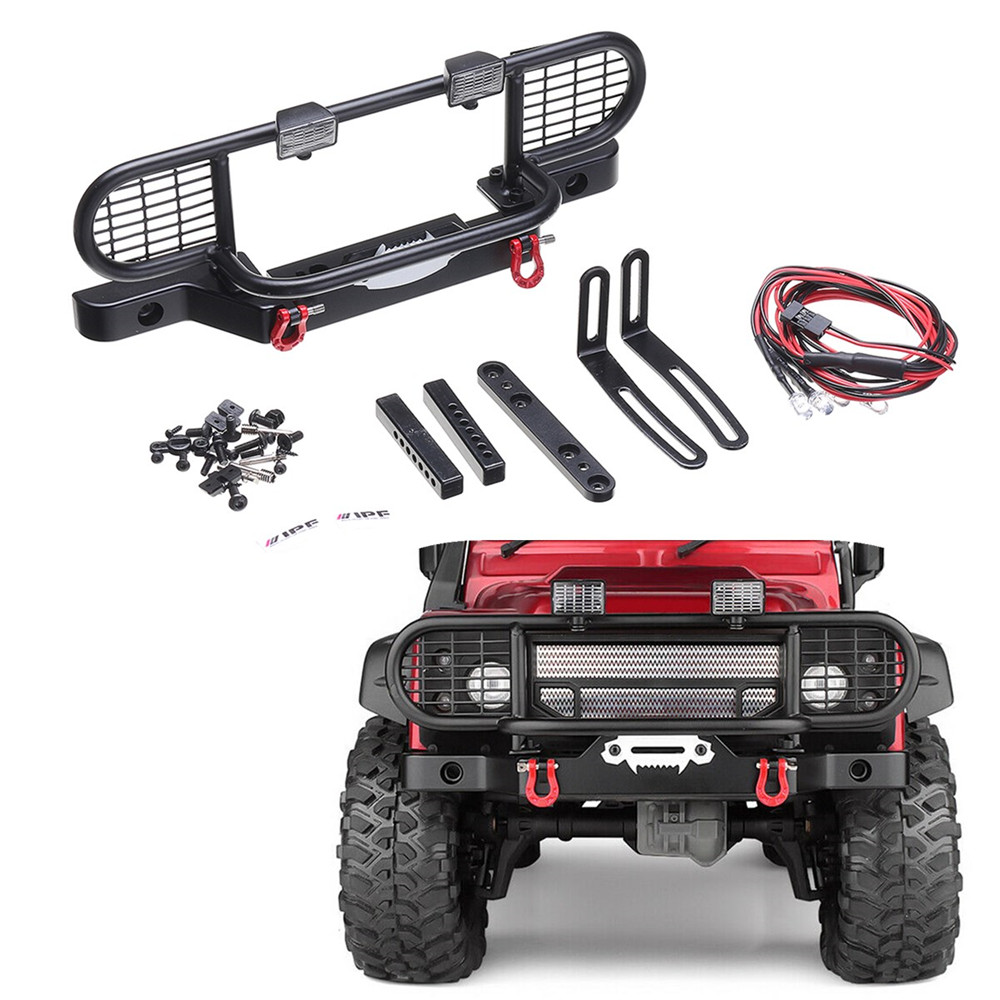 

1 Set Metal Front Bumper With Light for 1/10 Scale RC Crawler Car Traxxas TRX4 TRX-4