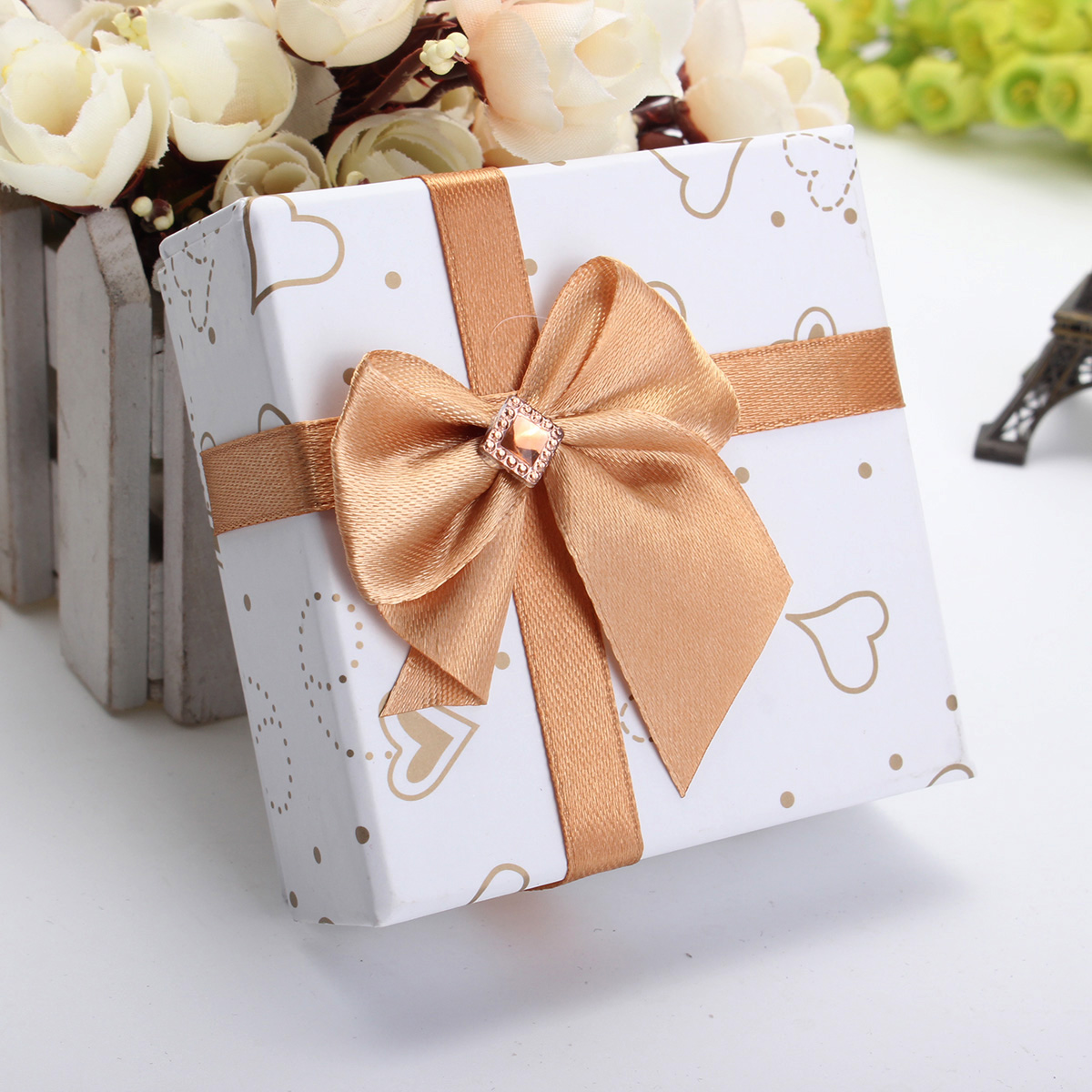 Paper Bowknot Necklace Earrings Bracelet Gift Box Case