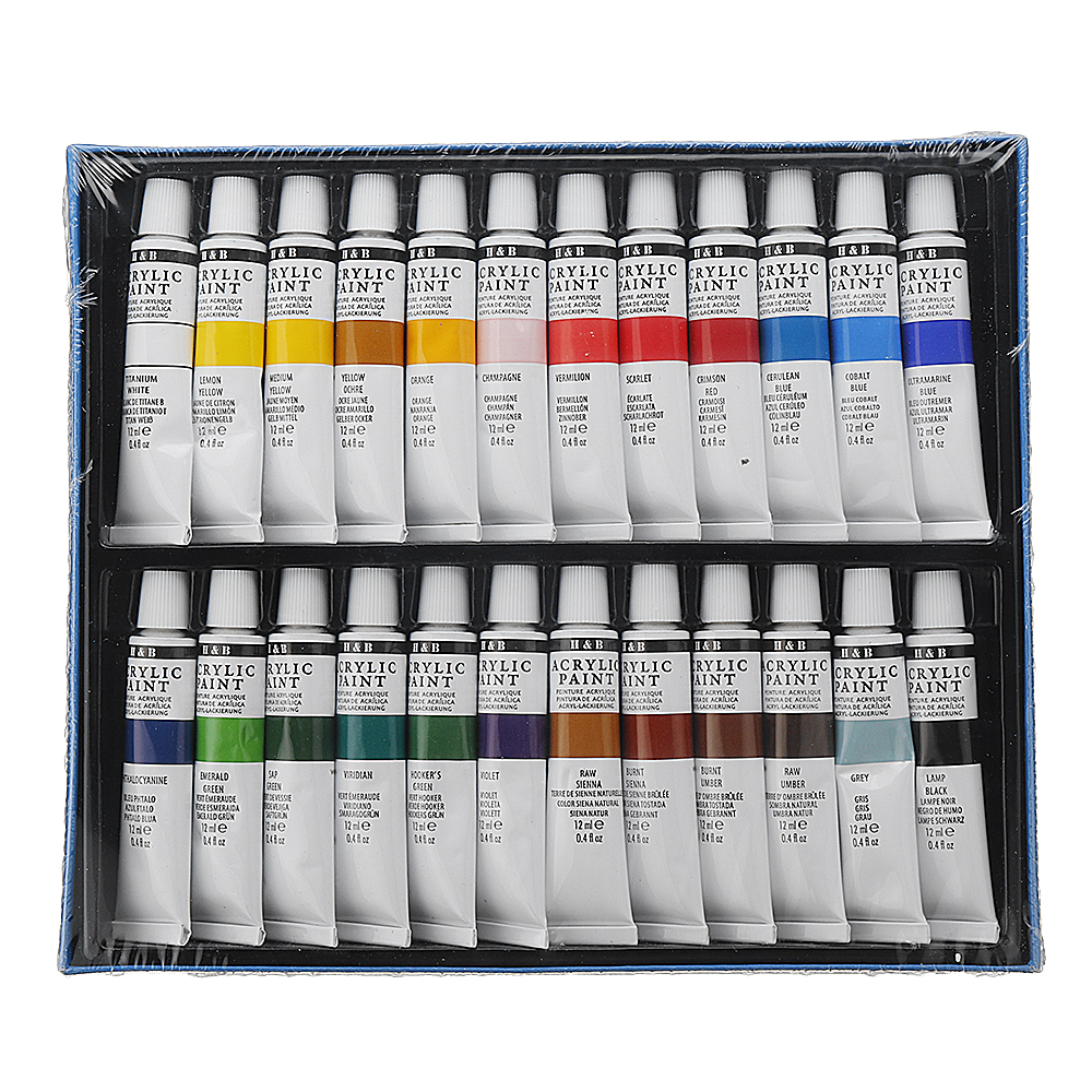 

H & B HB-AP24 Профессиональный 24-цветный пропиленовый пигмент, расписанный вручную Набор для росписи стен DIY Набор акварельных красок