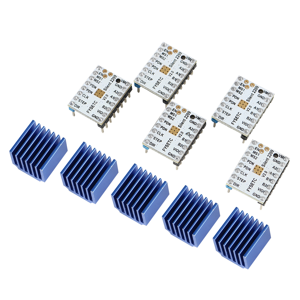 Eryone 5PCS TMC2209 Stepper Motor Driver Module Packed with Heat Sink Screwdriver for 3D Drucker MotherBoards Reprap MKS Prusa and More Yellow