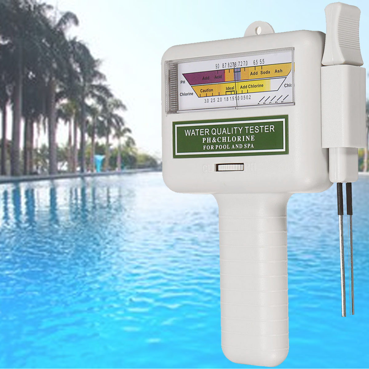 PC101 Water Quality Tester PH CL2 Chlorine Level Meter Monitor Swimming Pool Spa Tester
