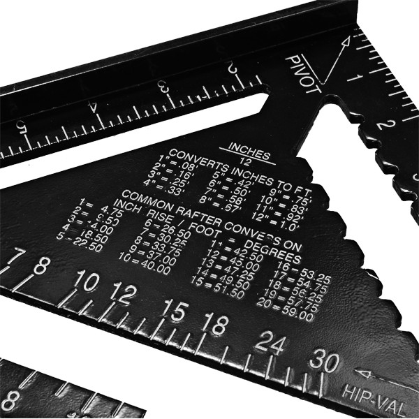 Raitool<ALIMT >™</ALIMT> AR01 260x185x185mm Metric Aluminum Alloy Triangle Ruler Black Triangular Rule