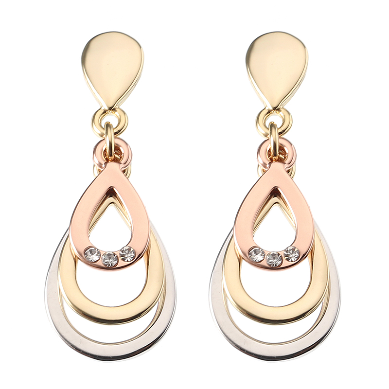 

JASSY® Fine Jewelry Rose Gold Platinum Plated Multilayer Drop Ear Stud Elegant Earrings for Women