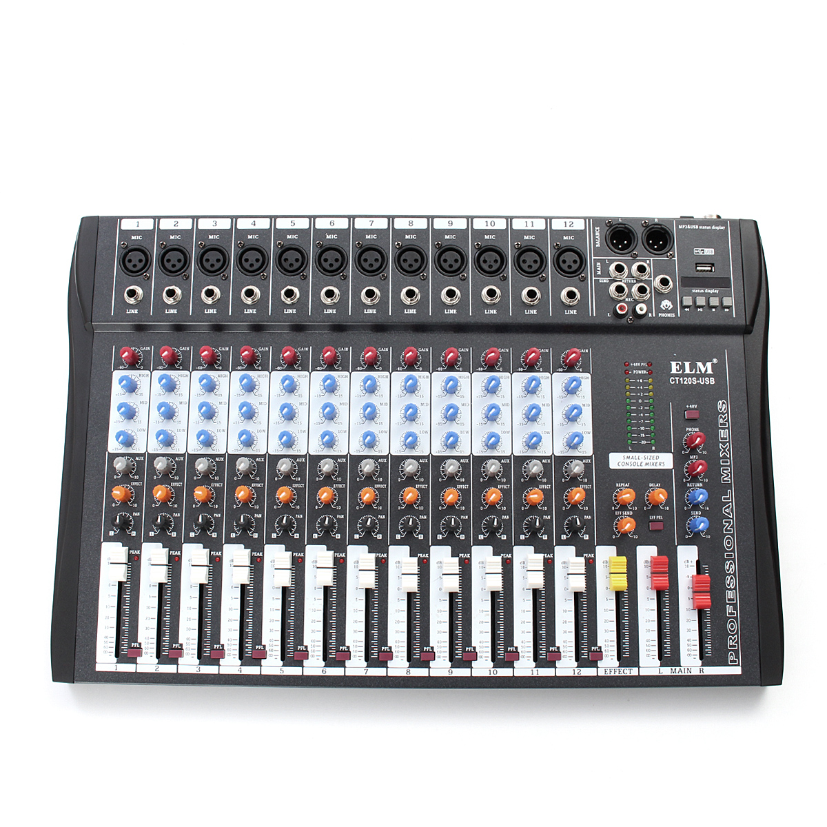 

EL M CT-120S 12 Channel Professional Live Studio Audio Mixer Power USB Mixing Console