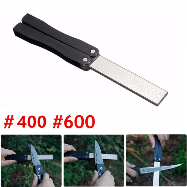 

5 Inch Double Sided Folding Pocket Diamond Knife Sharpening Stone Sharpener 400&600 Grit