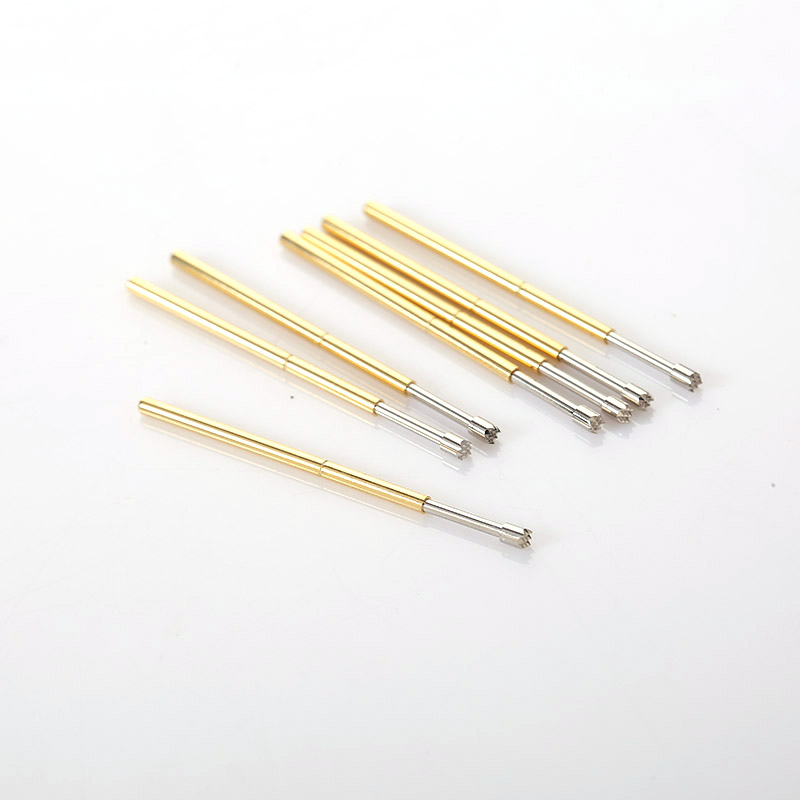 

P100-H2 Spring Test Probe Length 33.35mm With Sharp Angle Needle Head Brass Electrical Instrument Tool For Test Circuit Board