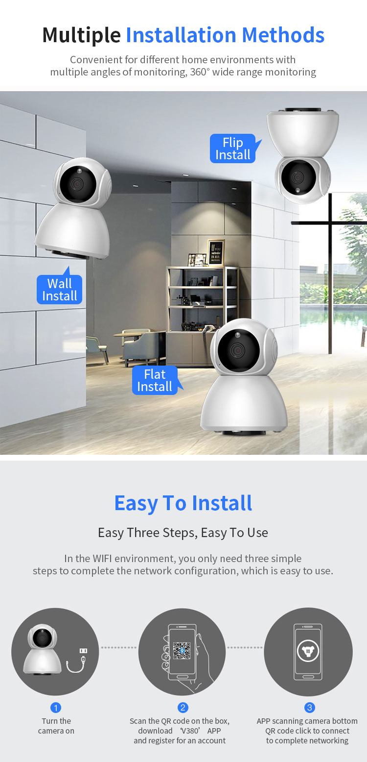 Xiaovv Q8 HD 1080P 360° Panoramic IP Camera Onvif Support Infrared Night Vision AI Mo-tion Detection Machine Panoramic Camera from xiaomi youpin 19