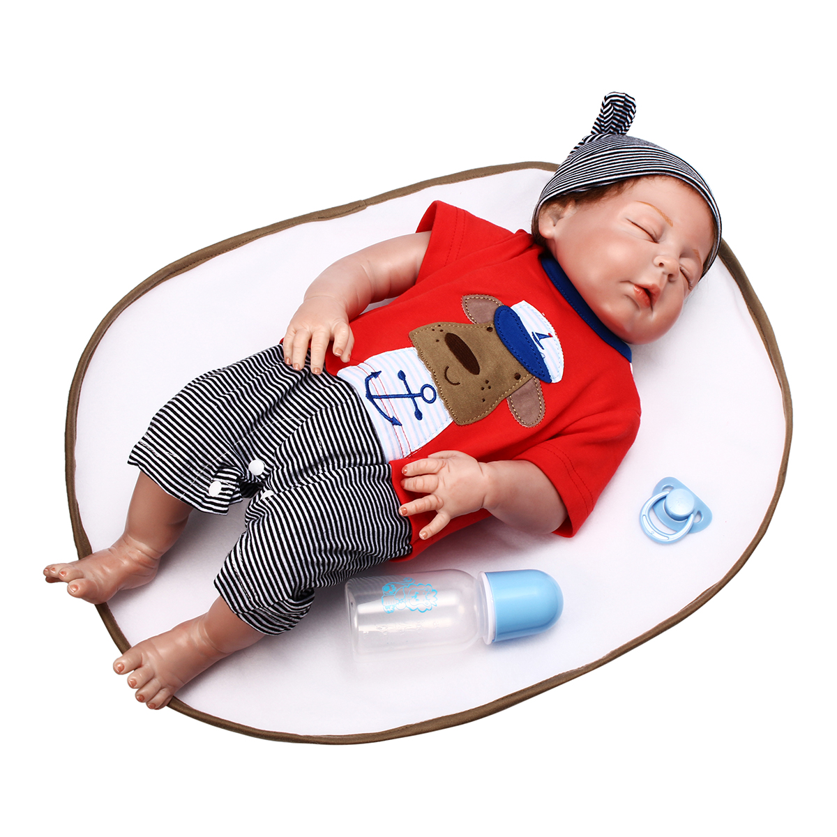 

NPK 23 дюймов 58см Reborn Baby Sleeping Soft Силиконовый Кукла Handmade Lifeike Baby Girl Куклаs Play House Toys День рождения