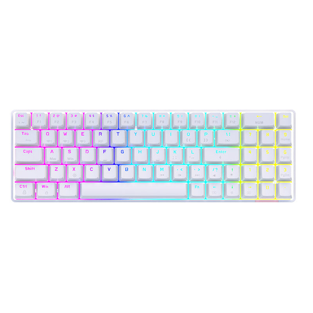 Find Ajazz AK692 Mechanical Keyboard 69 Keys ABS Translucent Keycaps Triple-Mode bluetooth 5.0+2.4G Wireless+Type-C Wired Hot-Swappable Blue/Brown/Red Switch Macro Programming Musical Rhythm RGB Backlit Gaming Keyboard for Sale on Gipsybee.com with cryptocurrencies