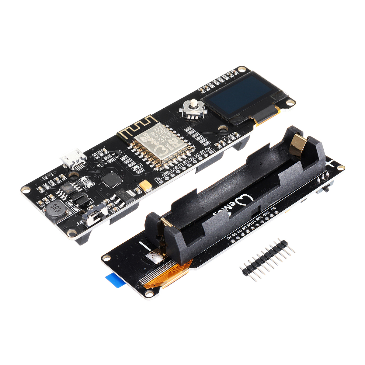 

Geekcreit® D1 ESP-Wroom-02 Motherboard ESP8266 Mini-WiFi NodeMCU Module ESP8266+18650 Battery+0.96 OLED