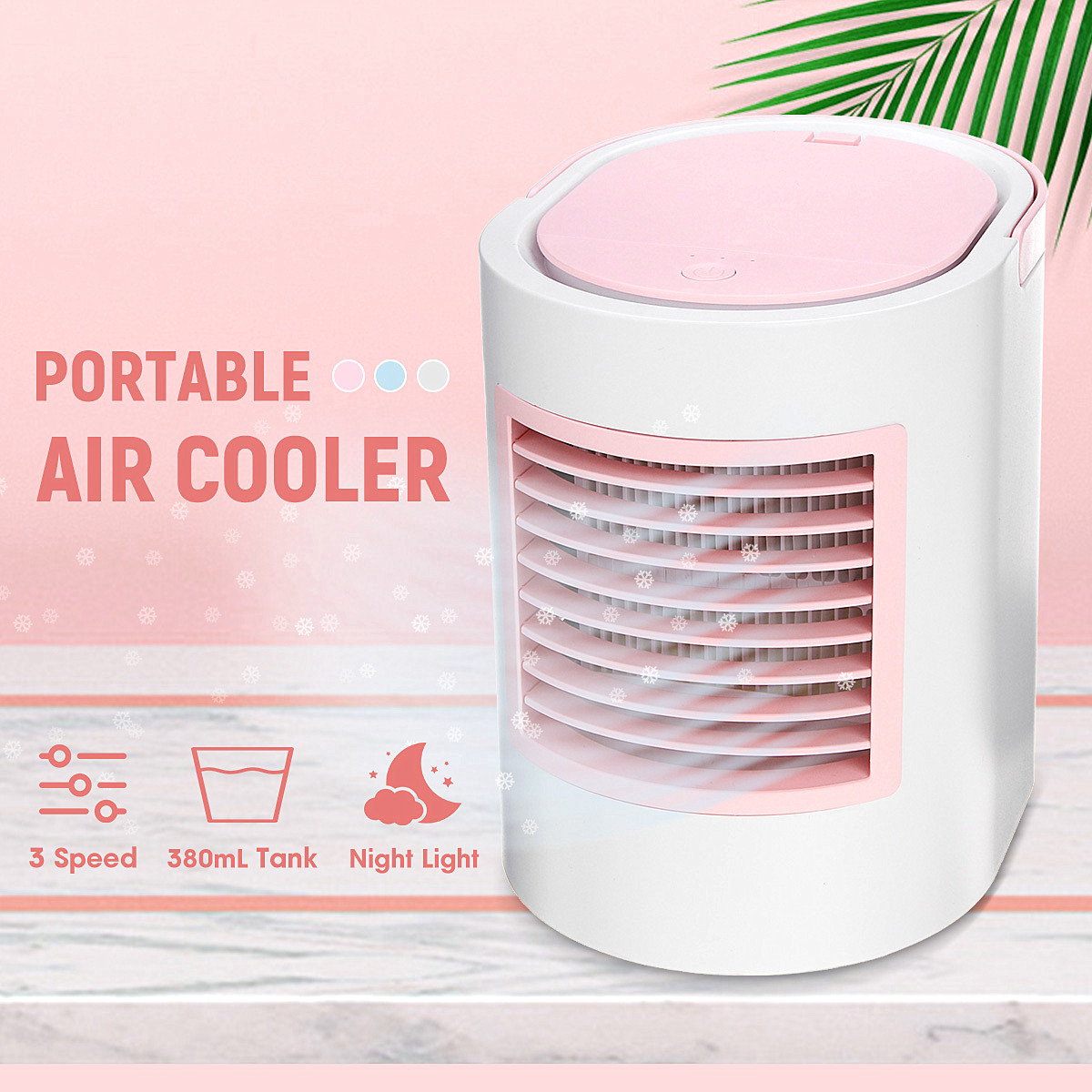 5V 3 Speeds Portable Air Cooler USB Oval Air Conditioner Fan Mini Water Cooling Fan Conditioner