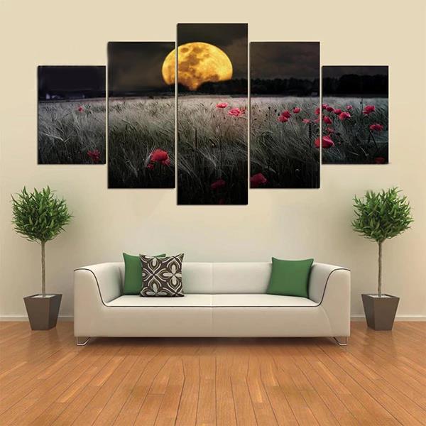 

5 Cascade The Setting Sun Flowers Canvas Wall Painting Picture Home Decoration Without Frame Inclu