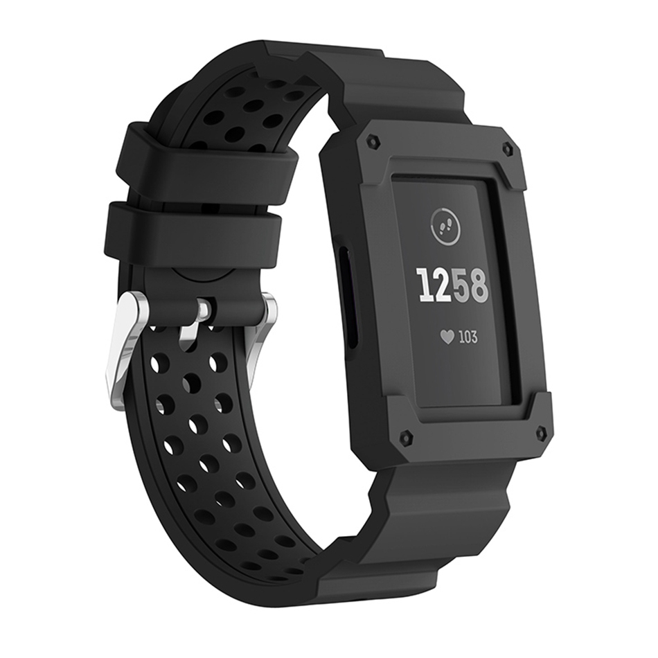

Bakeey Двойной цвет Силиконовый Дышащие часы Стандарты с защитным чехлом Чехол для Fitbit Charge 3
