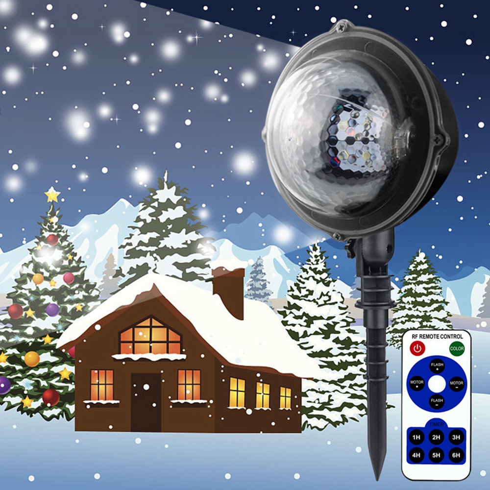 

5W 4 LED Снежинка Рождество Проектор Снегопад LED Сценический свет Пейзаж На открытом воздухе Декор AC85-240V