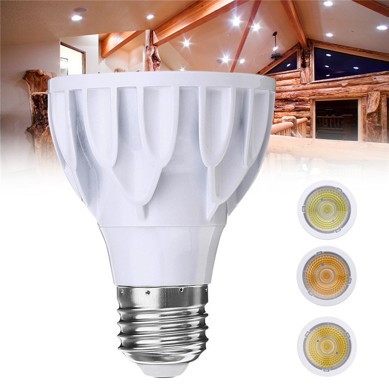 

E27 7W Dimmable Par 20 LED COB White Shell Spot Light Bulb Лампа для домашнего украшения AC110V