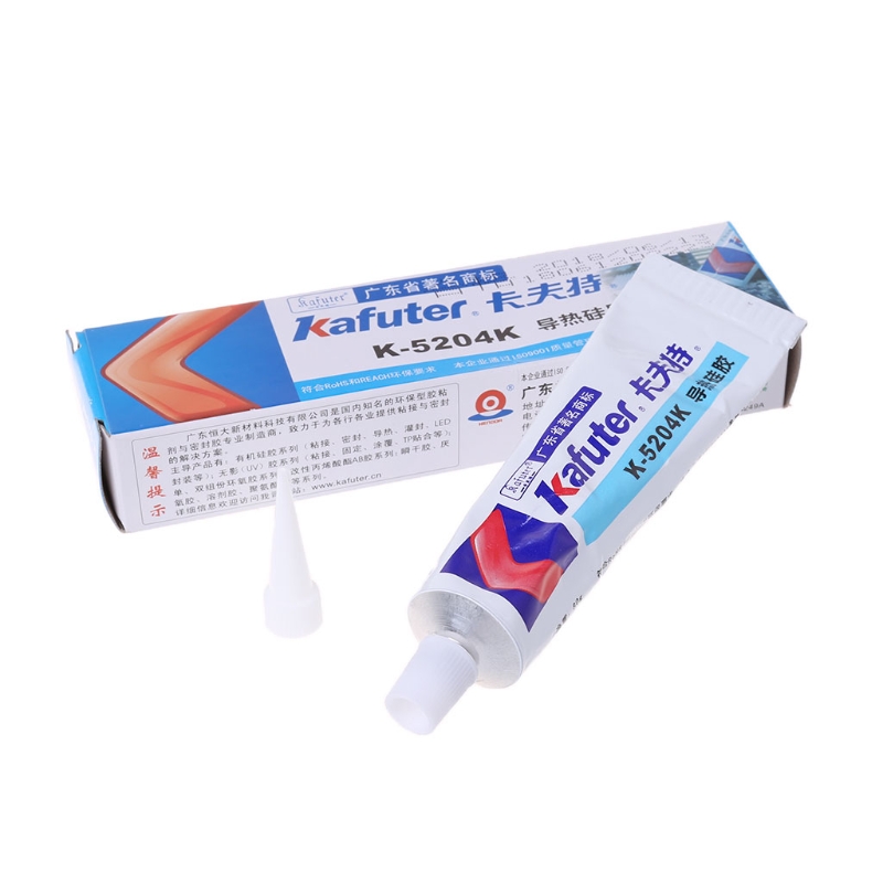 

Kafuter K-5204K 80g Thermal Conductive Silicone CPU Bonding Adhesive Glue Quick-drying Thermal Silica Curable Coefficient 1.6