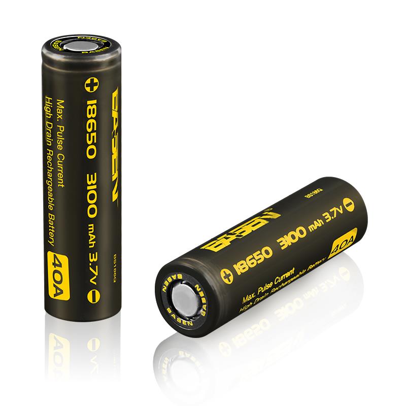 

4pcs Basen BS186Q 18650 3100mah 3.7V 40A High Drain Flat Top Rechargeable Li-ion Battery