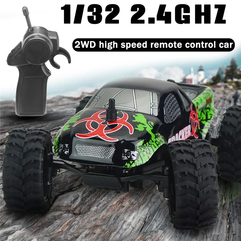 9115M 1/32 2.4G 2WD 4CH Mini High Speed Radio RC Racing Car Rock Crawler Off-Road Truck Toys