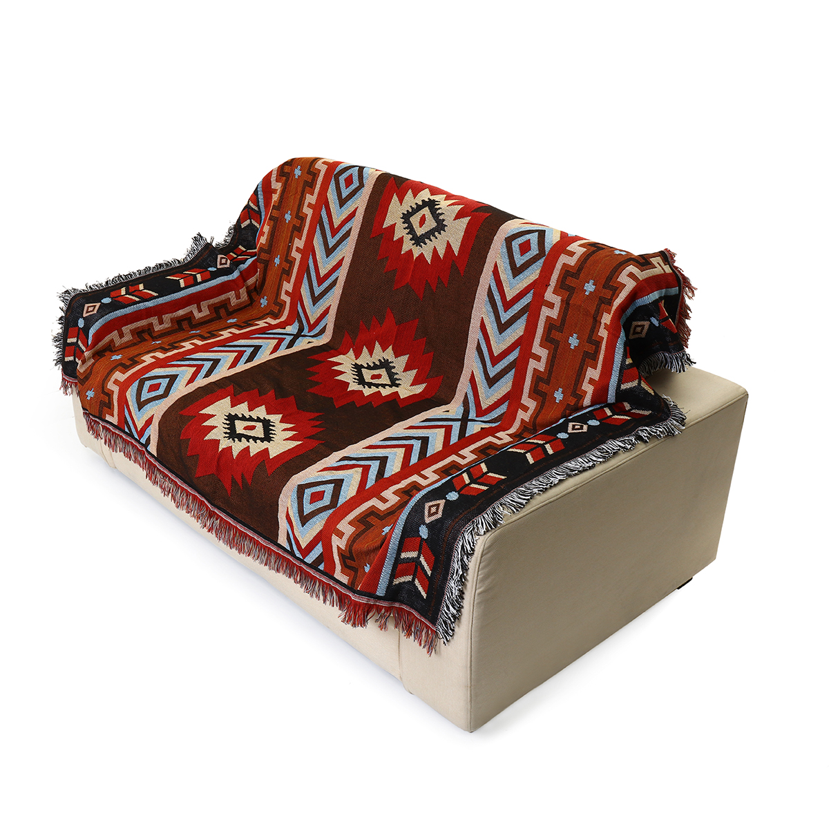 Home Decoration Aztec Navajo Towel Mat Throw Wall Hanging Cotton Rugs Geometry Woven 130*160cm—4