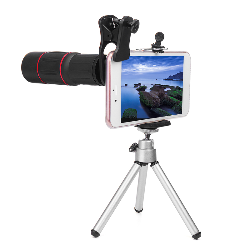 

18X Optical Zoom Telephoto Telescope Lens Camera Monocular With Phone Holder Clip Tripod