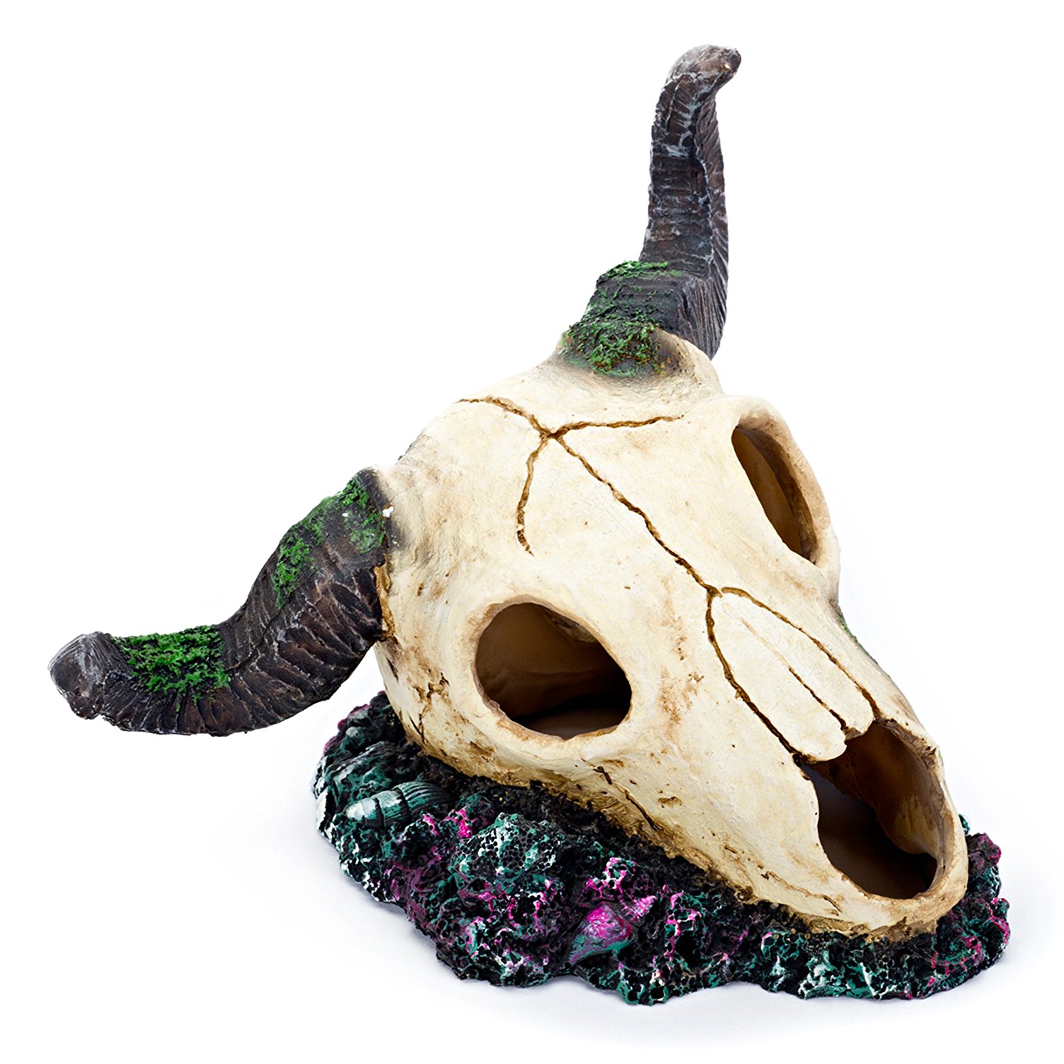 

Yani Aquarium Fish Tank Decoration Ornament Resin Emulational Skelecton Head Bone Skull