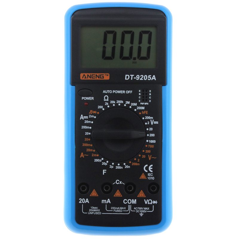 

ANENG DT9205A Digital Multimeter AC/DC Voltage Current Resistance Capacitance Diode Triode Tester